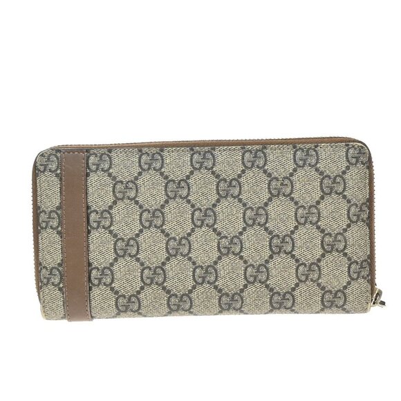 GUCCI Logo Niece GG Pattern Zip Around Long Wallet Supreme Leather Brown 69EF795 - Picture 16 of 16